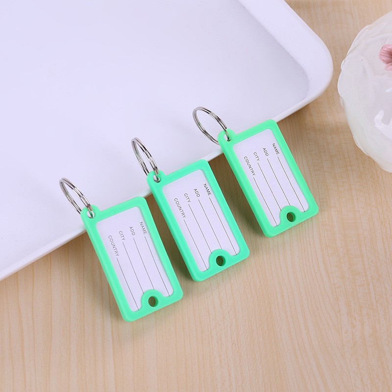 Color Plastic Double-Sided Classification Marker Barrel Key Chain Accessories Square Portable Key Card Flip Boarding Pass