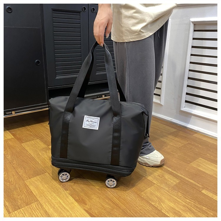 Folding Extended Universal Wheel Travel Bag Travel Boarding Bag Lightweight and Large Capacity Storage Luggage Bag Double Layer Maternity Package