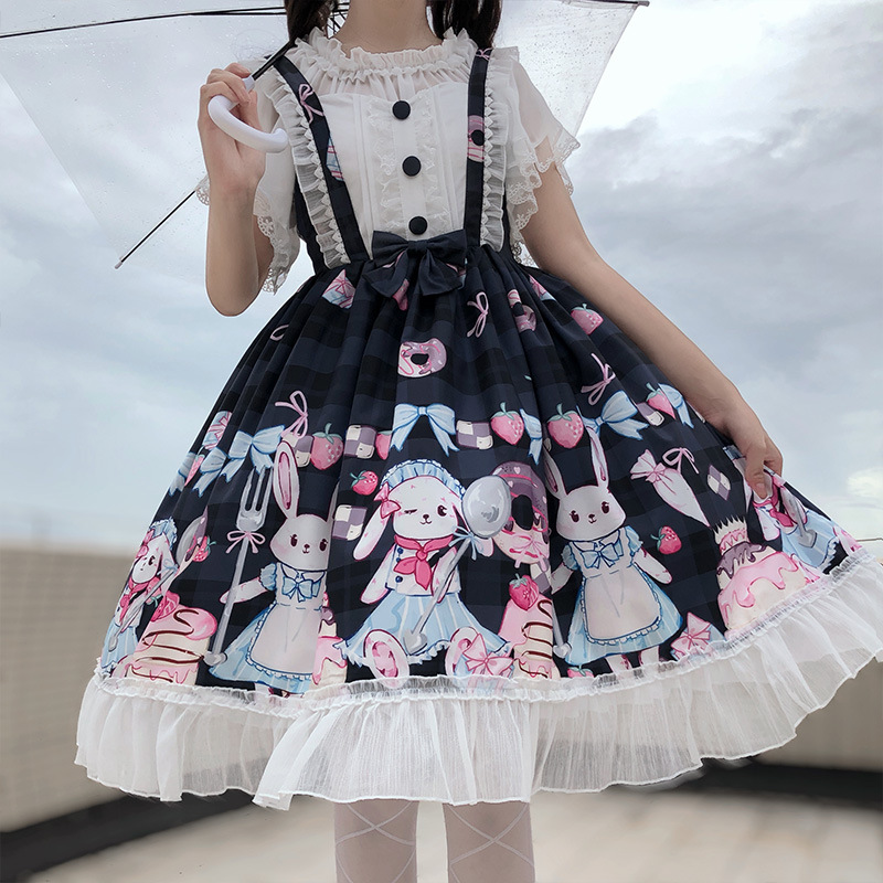 日系软妹洛丽塔吊带连衣裙闺蜜装日常学生可爱兔子萝莉轻lo公主裙
