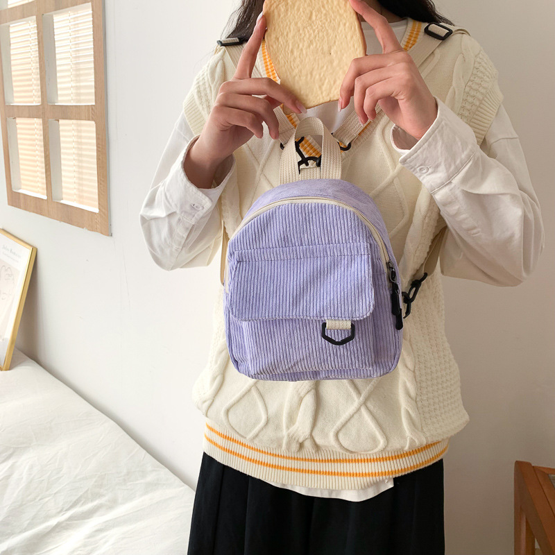 Wholesale Mini Backpack Popular Cute OL Bags Commuter Cosmetic Bag Corduroy Texture Student Bags