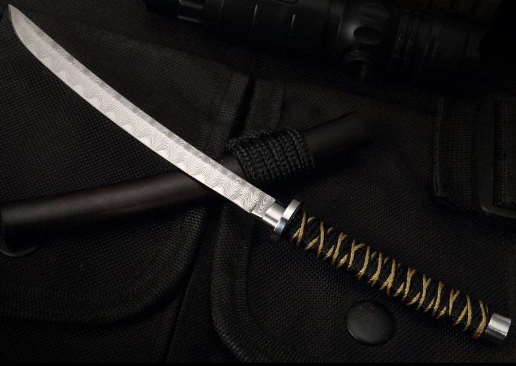 新品精品迷你大马士革小武士刀精美小短刀锋利随身一体军工刀手工