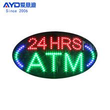 出口LED灯牌发光字广告牌定 制图案LED 24HRS ATM SIGN 68.5x38cm