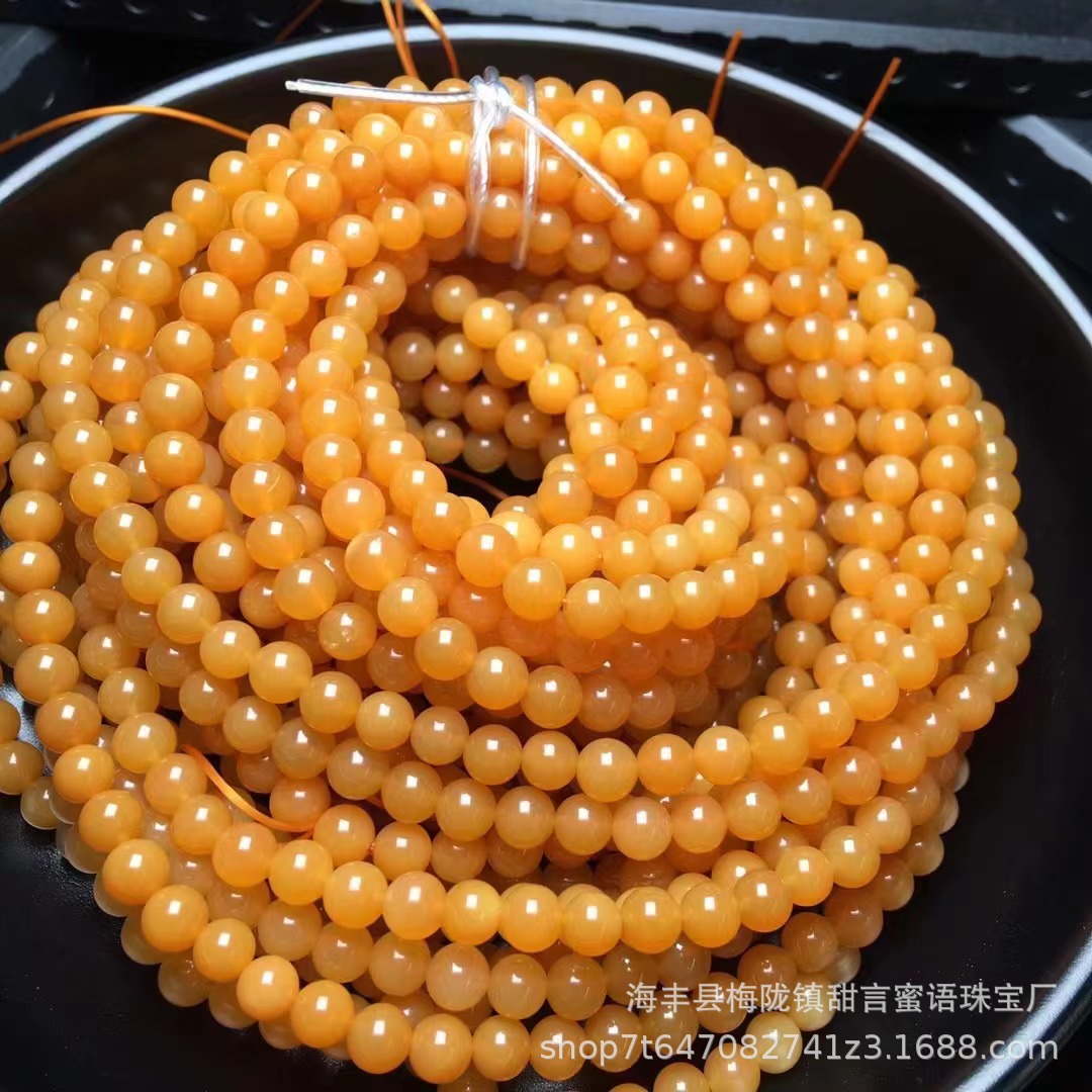 缅甸黄龙玉手串 缅黄108佛珠项链 圆珠多圈佛链 散珠 文玩手链