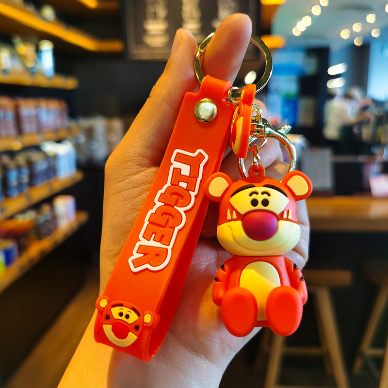 Cartoon Anime Mickey Minnie Doll Keychain Stitch Doll Key Chain Pendant Ornaments for Couple Car Accessories