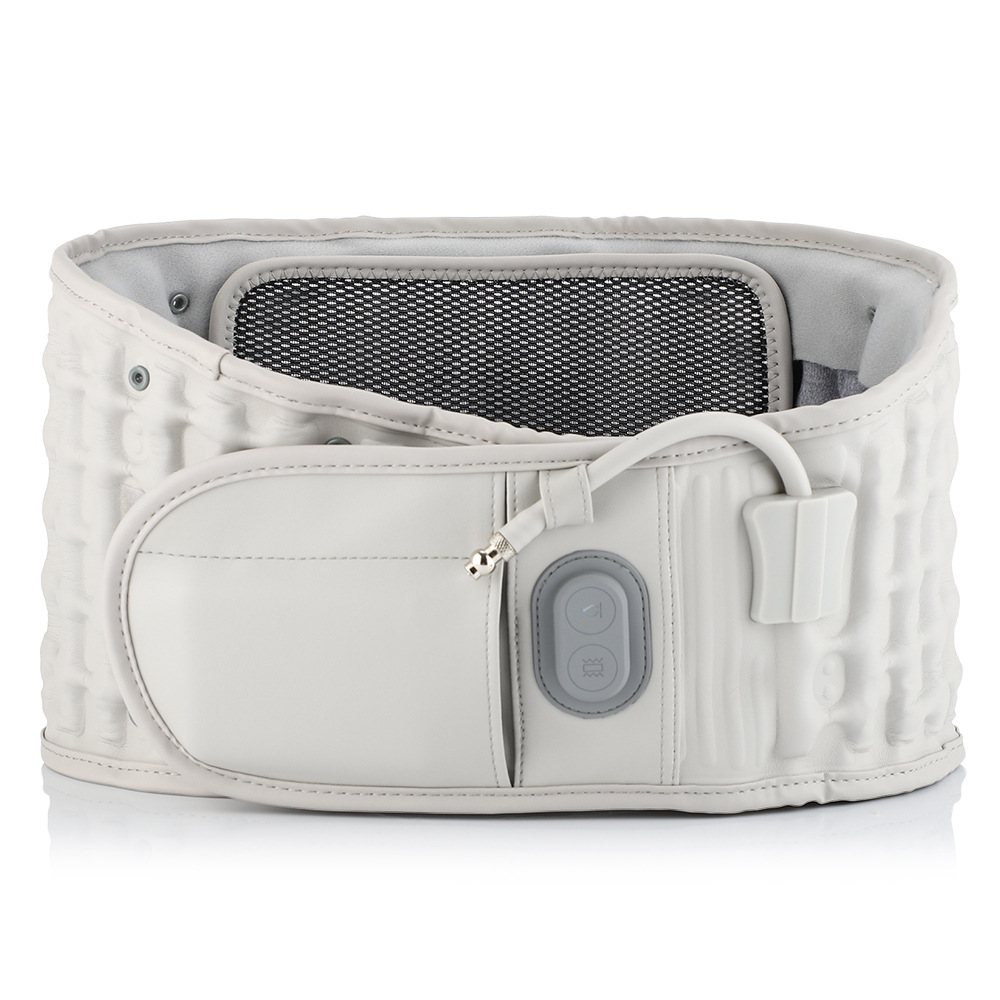 跨境新品充气式电热护腰带腰部固定支撑震动按摩红光保暖发热护腰