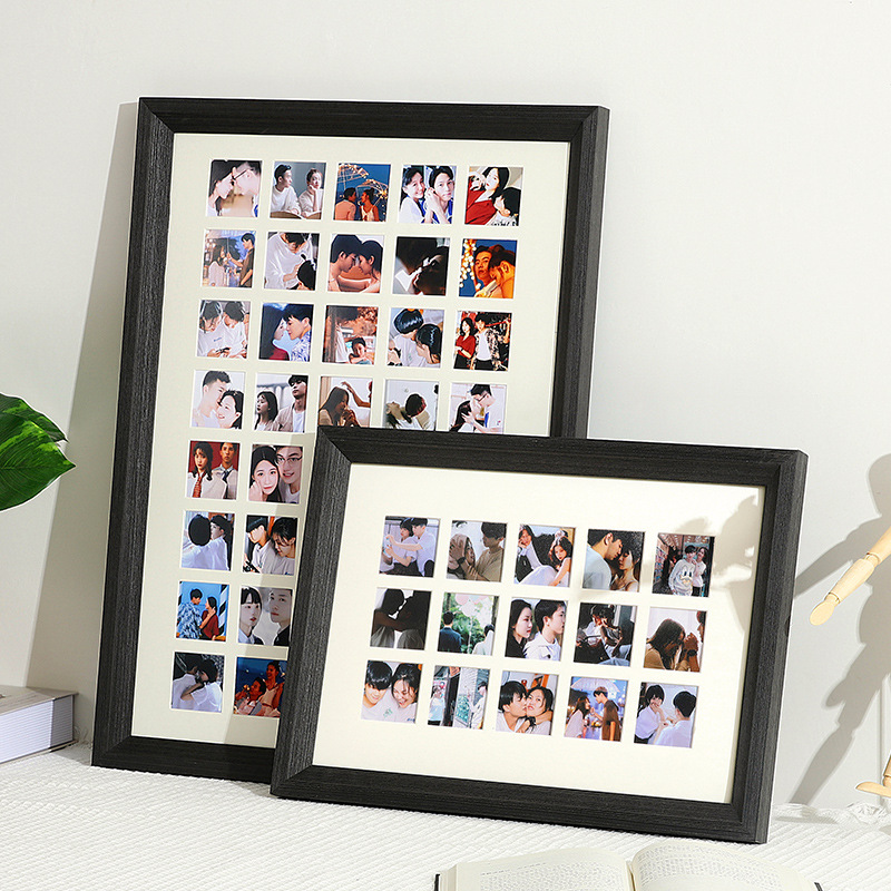 30宫格实木相框手工diy照片礼物情侣结婚纪念大尺寸画框挂墙