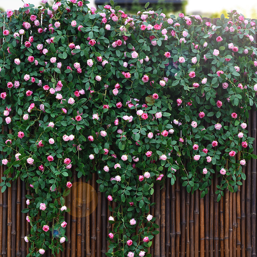 仿真蔷薇玫瑰花藤假花藤条藤蔓塑料花吊顶空调水管道遮挡阳台装饰