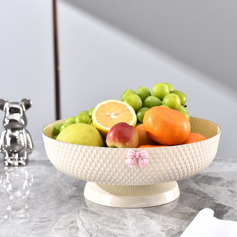 M54 Light Luxury Drain Fruit Plate Household Living Room Coffee Table Fruit Plate Tray Good-looking Snack Candy Basket Dried Fruit Tray