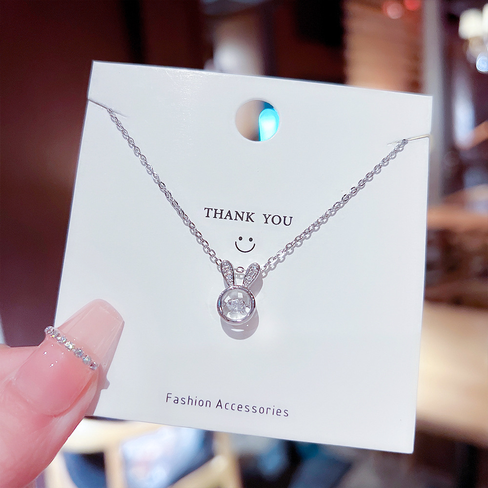 Smart Bunny Necklace Online Celebrity Simple All-Match Necklace Elegant High Sense Korean Titanium Steel Clavicle Chain Cold Wind