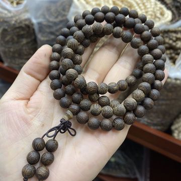 越南正宗芽庄白奇楠沉香108佛珠8mm手链项链男女念珠四圈保真
