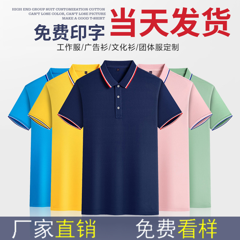 Activity Lapel Polo Shirt Work Wear Customized Factory Clothing Group Work Clothes Short Sleeve Advertising Cultural Shirt Printed Logo Summer