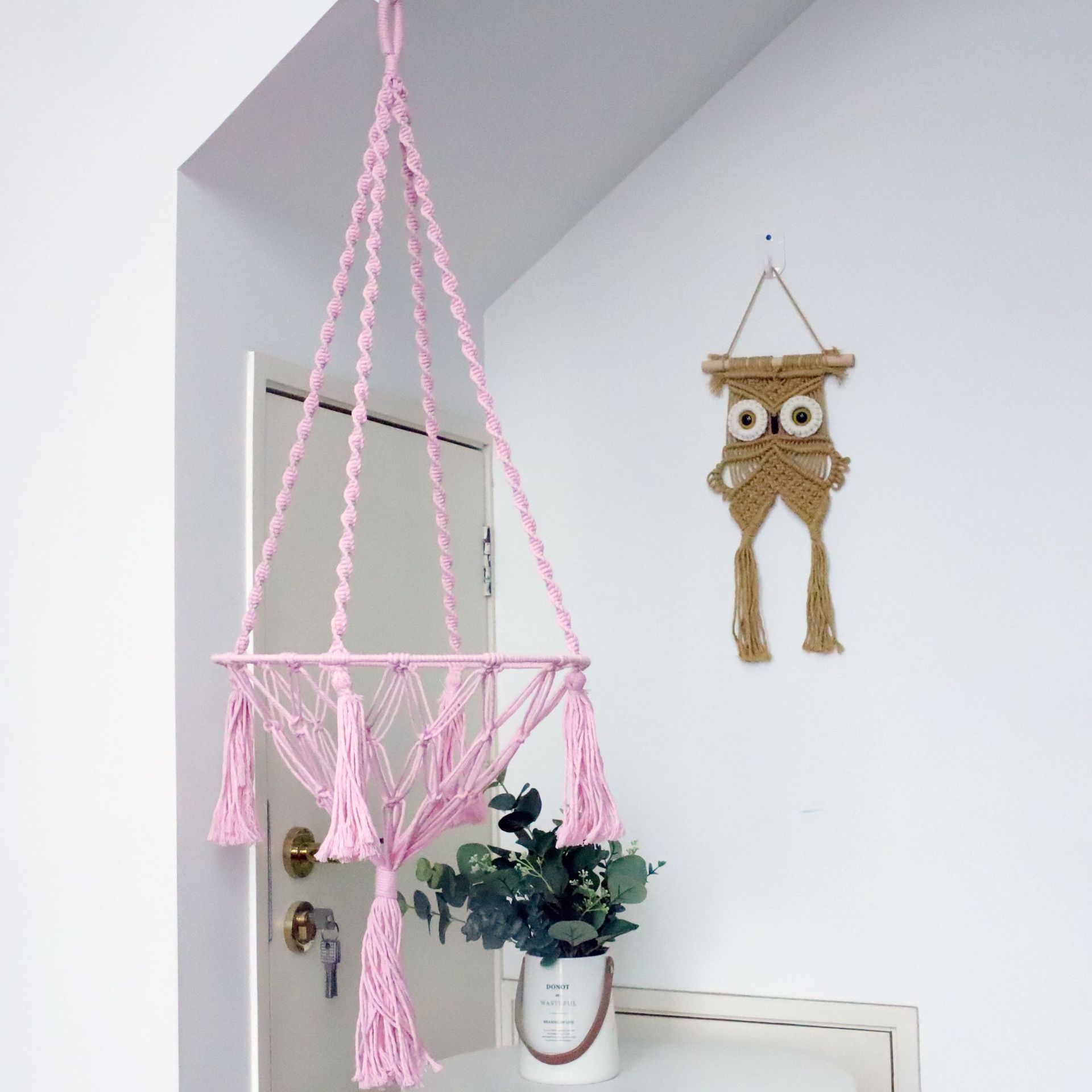 手工编织棉绳宠物吊床 猫咪吊篮秋千 网红宠物猫床猫窝网兜