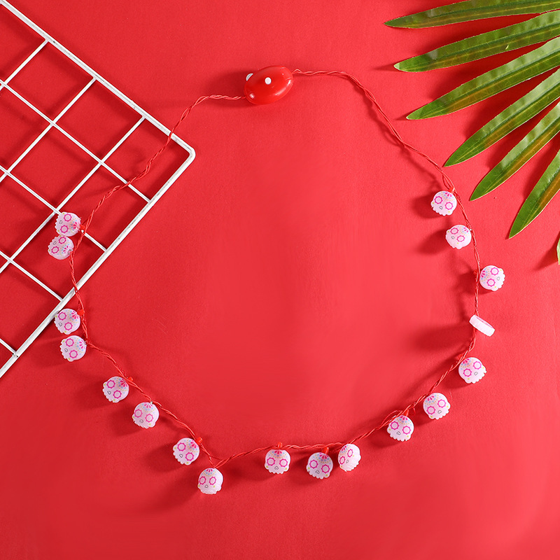 创意新款小鬼头项链万圣节场景布置道具节日装饰led灯串儿童玩具