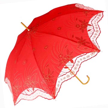 新款结婚伞婚礼婚庆流苏创意长柄红雨伞出嫁晴雨两用中式新娘雨伞