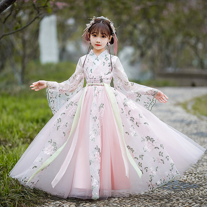 儿童汉服古风超仙小女孩唐装连衣裙中国风春秋款女童古装飘逸夏装