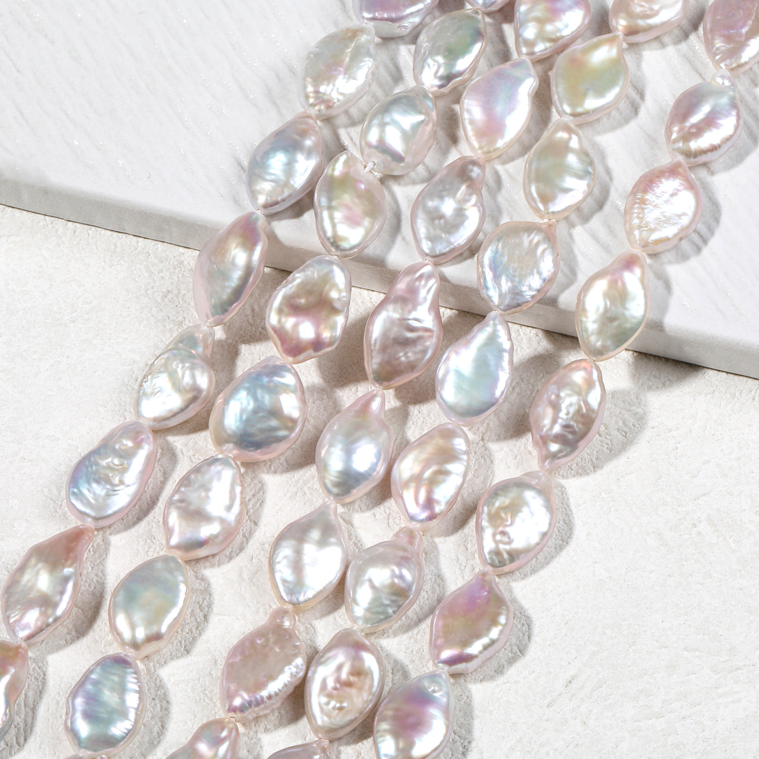 批发 强光巴洛克珍珠项链 10*14mm天然淡水异形水滴半成品diy配件
