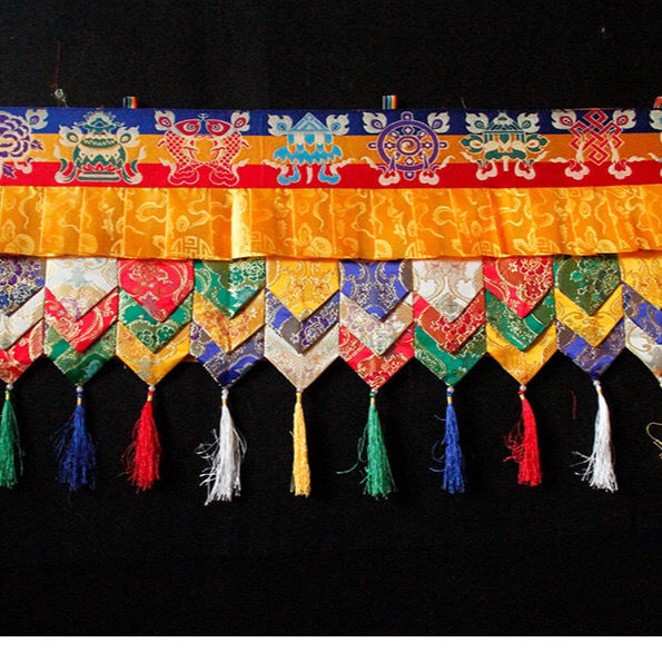 藏式帷幔寺庙佛堂装饰密宗佛堂布置横幅围幔墙围挂饰 高度45公分