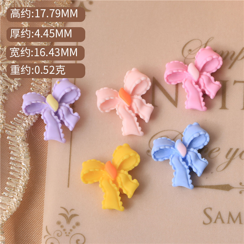 Macaron Color Bow Cream Glue Phone Case Resin Jewelry Accessories DIY Material Package Handmade Manicures Decoration