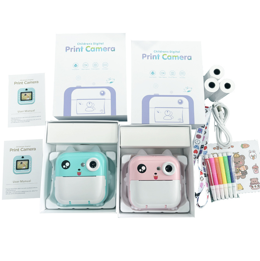 New Polaroid Children's Digital Camera Cute Cartoon Mini Children's Toy Hd Printing Camera Gift