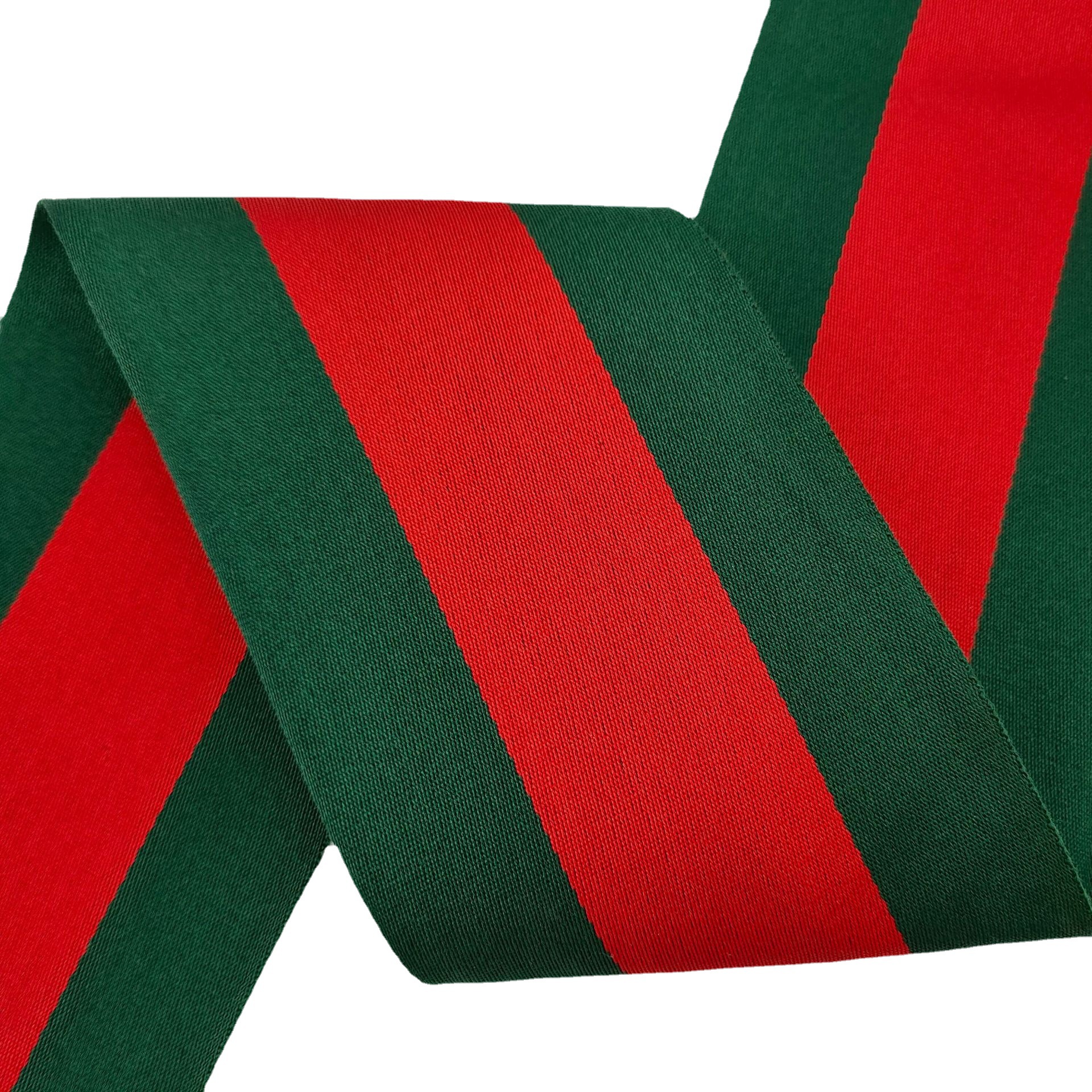 经典品牌箱包肩带10厘米宽织带绿色配红色涤纶材质10cm绿红绿织带