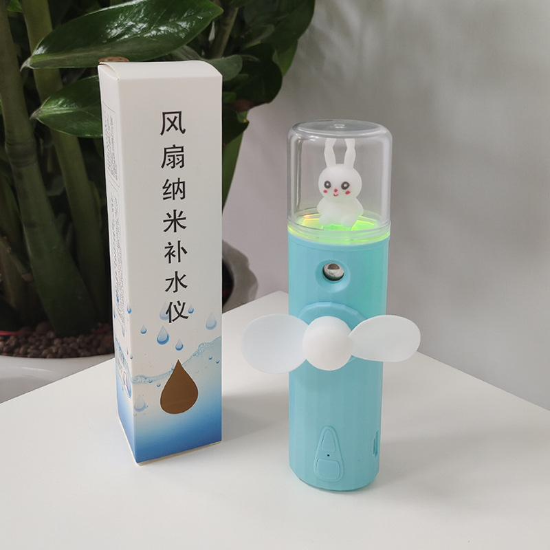 New Small Handheld Fan Portable Spray Refrigeration Mini Fan Student Cartoon Cute USB Fan