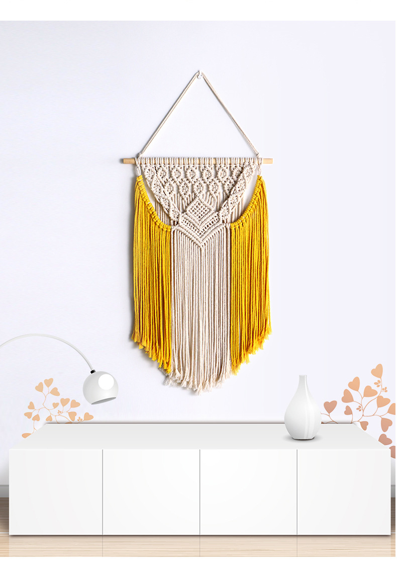 亚马逊新款挂毯 波西米亚手工编织挂墙流苏装饰壁挂 彩色悬挂壁毯