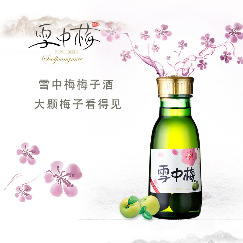 韩国进口雪中梅梅子酒青梅酒360ml*12瓶