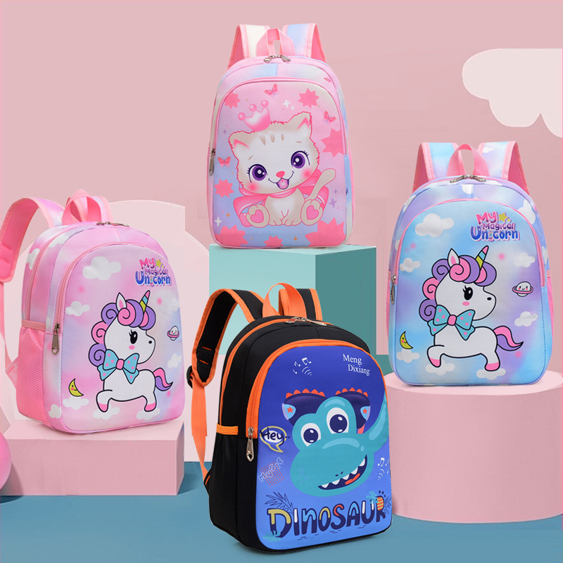 New Kindergarten Backpack 2-7 Years Old Children Cute Girl's Backpack Baby Boy Cartoon Little Dinosaur Foreign Trade Backpack