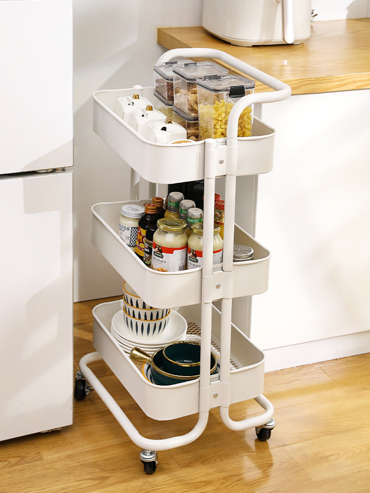 厨房置物架小推车多层落地可移动储物收纳架手推车蔬菜篮子-阿里巴巴