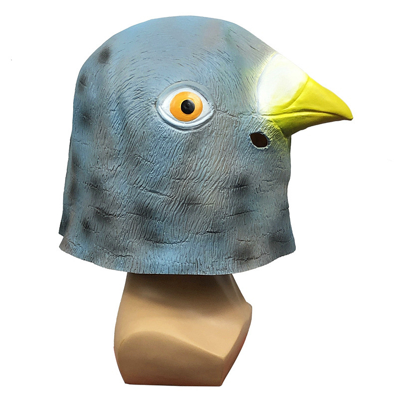 可爱鸽子动物头套面具化妆舞会搞笑乳胶头饰万圣节日派对表演道具