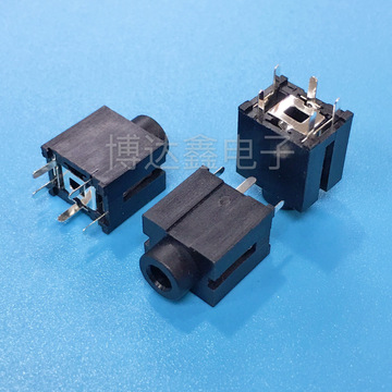 博达鑫电子pj-395耳机插座5脚180度直插带开关3.