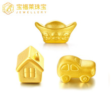 足金999有车有房有钱转运珠手链3D硬金手编绳手串宝宝满月小礼物