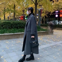 双面羊毛大衣女加(100cm<衣长)23年新款高端赫本风大衣韩版学生流