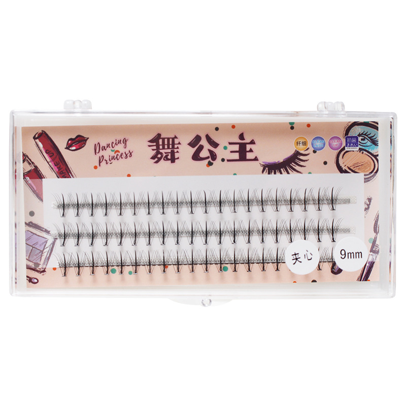 Dingsen False Eyelashes Factory Stable Supply Segment Female Natural Eyelash 3 Rows Sandwich Single Cluster Individual False Eyelash Grafting