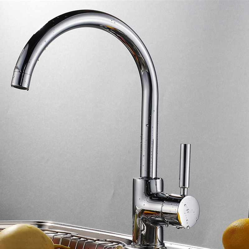 Household Kitchen Faucet Copper Body Hot and Cold Water Two-in-One Washing Basin Sink Rotatable Sink Faucet