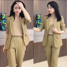 职业小西服套装女2023春季新款时尚气质减龄百搭显瘦三件套女神范