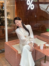 新中式套装女春季国风重工刺绣长袖衬衫高腰裙裤半身裙时尚两件套