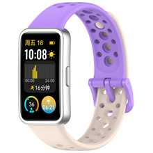 新品适用华为手环8/9官方洞洞款硅胶表带Huawei Band8/9 透气腕带