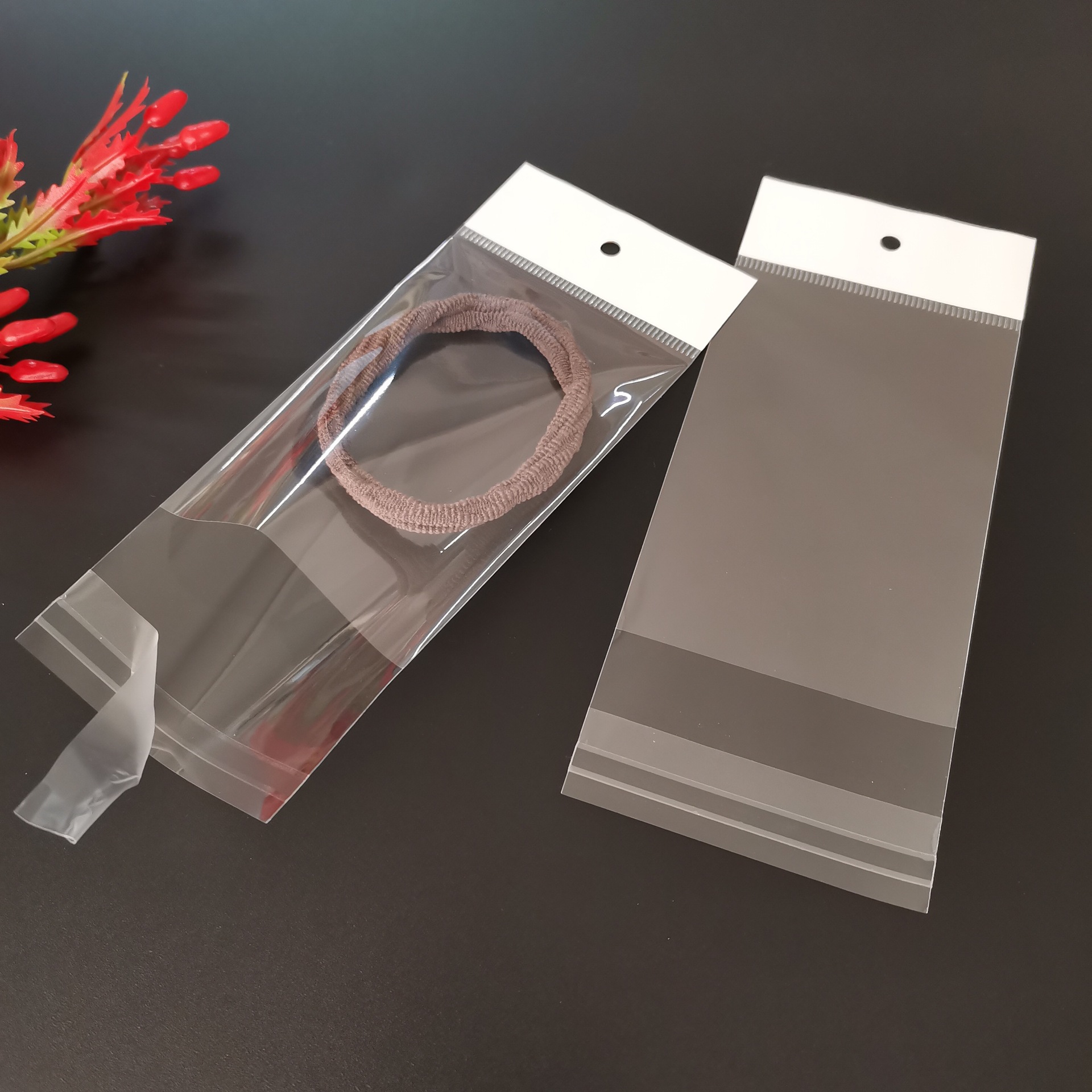 厂家定制上开口装纸卡袋小号饰品美甲包装袋透明opp不干胶自沾袋