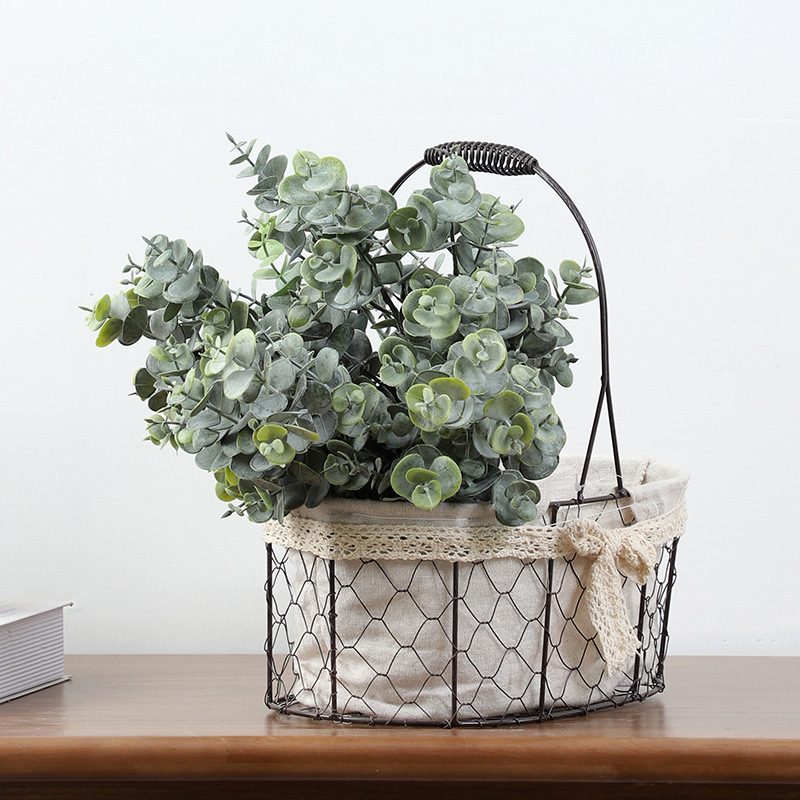 航宾仿真绿植把束胶片金钱叶 家居室内婚庆装饰仿真植物 厂家批发