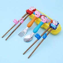 儿童筷子训练筷3岁4岁实木二段6滑8套手指宝宝练习筷子女孩幼童