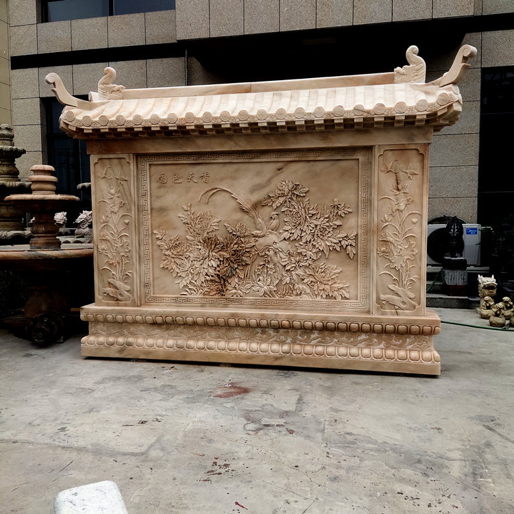 石雕影壁墙浮雕庭院大门口背景墙浮雕装饰别墅景观雕刻工艺摆件