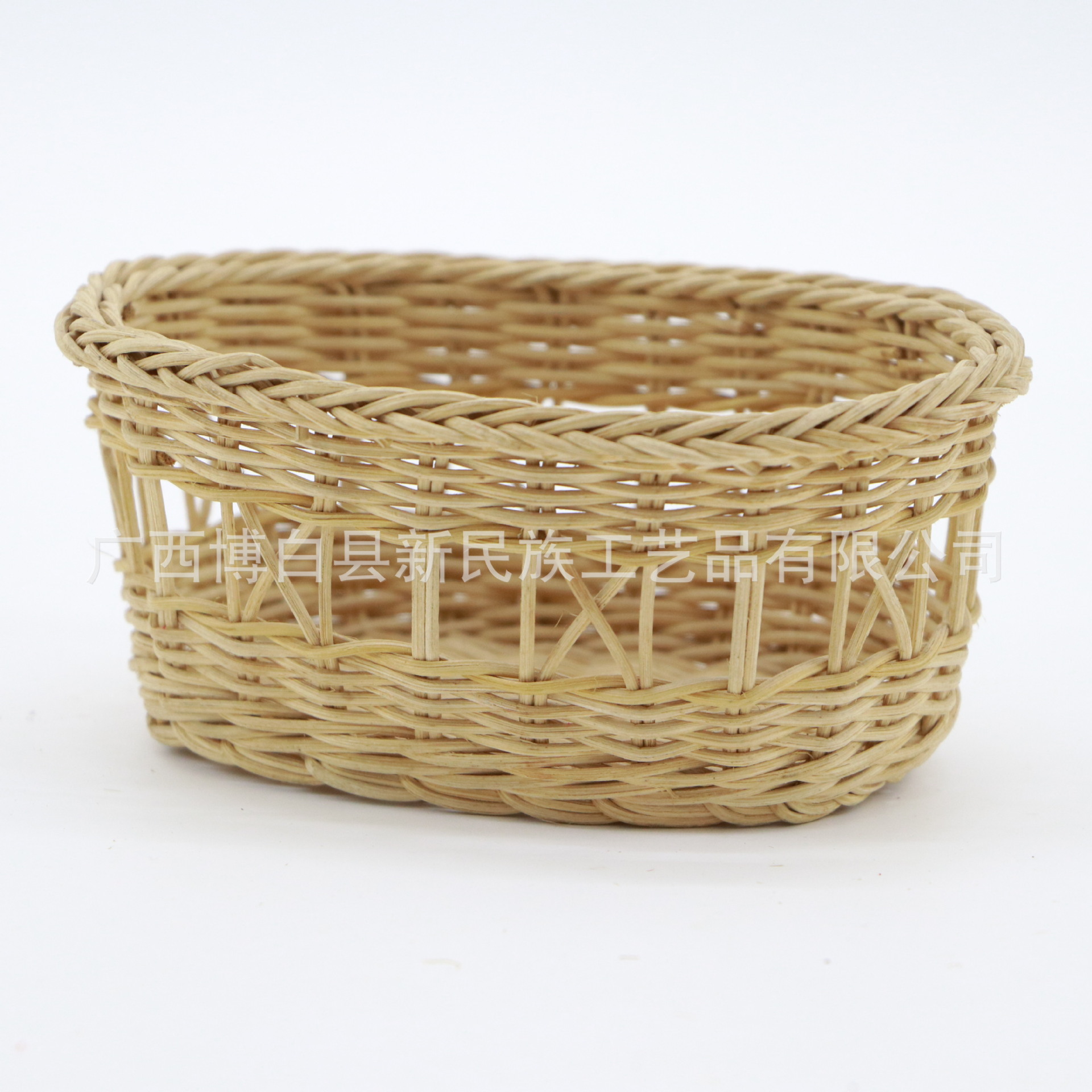 藤艺手工编织椭圆形收纳储物置物篮小件物品客厅房间办公室桌面