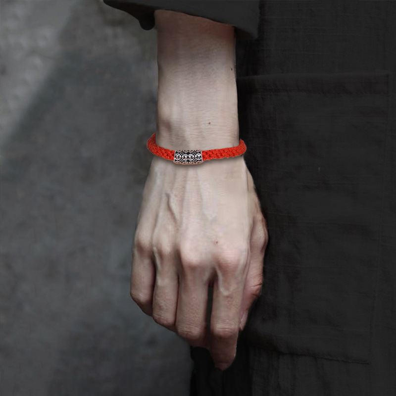 本命年红绳银手链男潮虎年编织男款手绳属虎手饰品新年礼物送男生