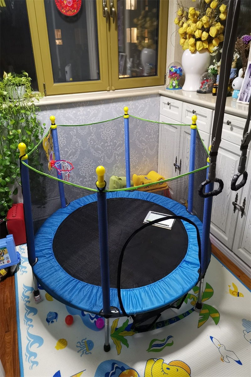 婴幼儿家庭带护网折叠式蹦蹦床小蛮腰跳跳床儿童家用室内小型蹭蹭