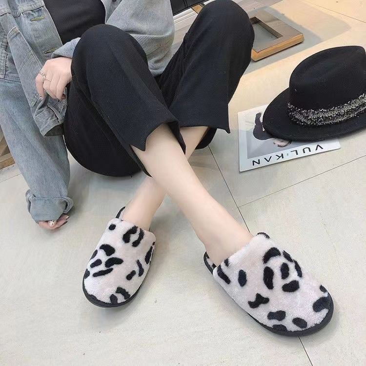 2023 New Winter Slippers Women's Warm Thick Soft Soled Non-Slip Cotton Slippers Women's Home Couple Fleece-Lined Cotton Slippers