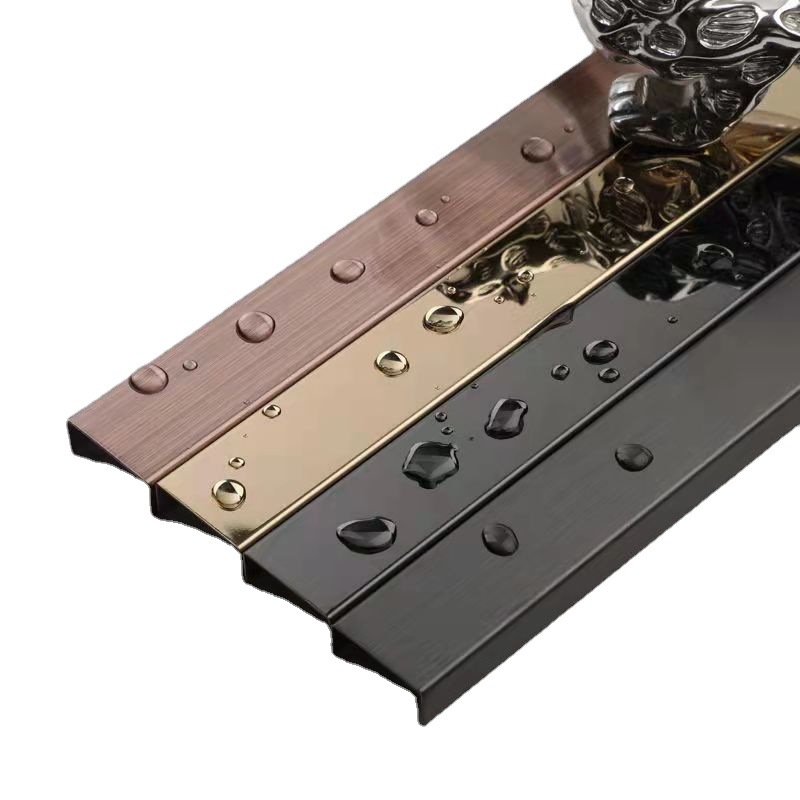 u型钛金装修条吊顶不锈钢条背景墙装饰条u型收边条地板包边条