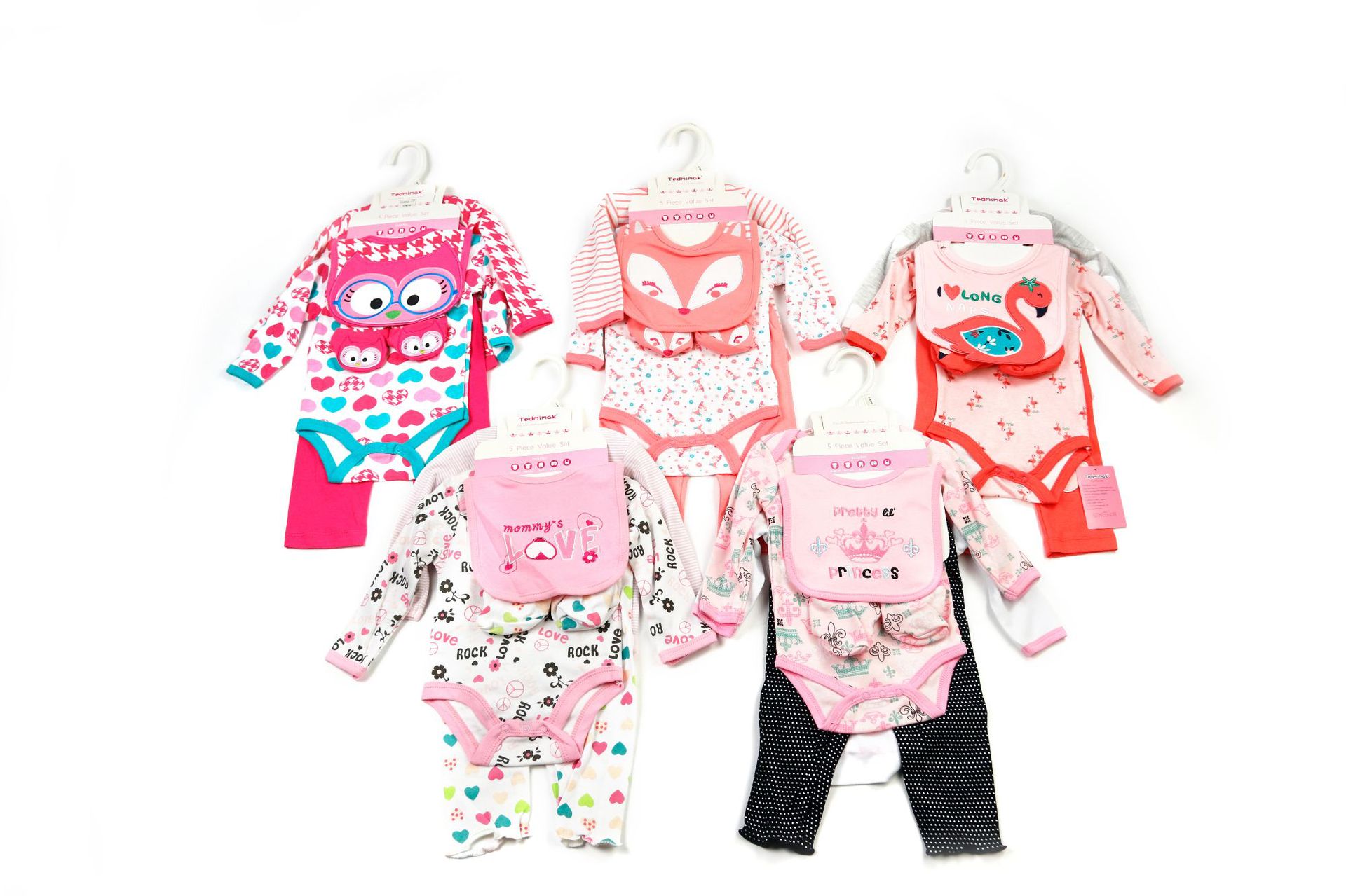 2023 New Spring Wear Factory Foreign Trade Wholesale European and American Infant Rompers Baby Gift Package Long Ha Short Ha 5-Piece Set