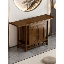网红财神爷中式实木玄关柜可简易供桌现代客厅佛龛香案家用简约佛