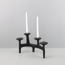 现代简约创意黑色铸铁烛台餐厅酒店样板间家居艺术蜡烛台浪漫装饰